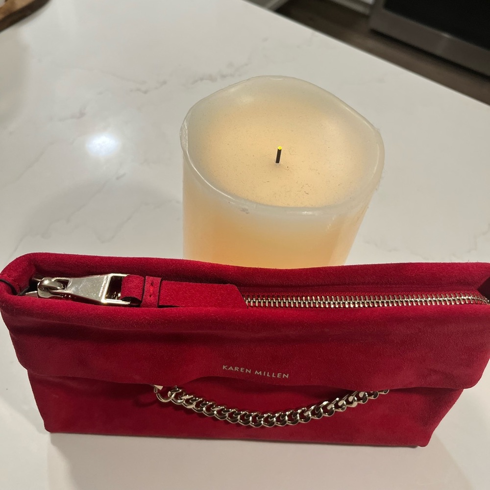 Karen Mullen Red Suede Bag